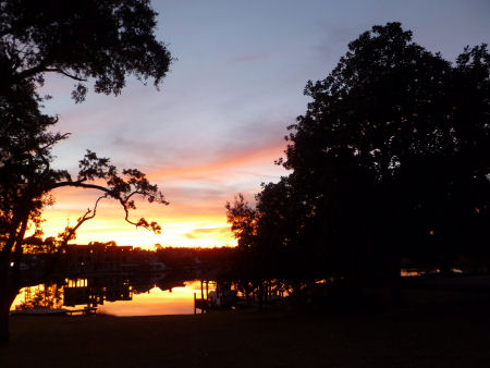 The sun sets over Gulfport, MS