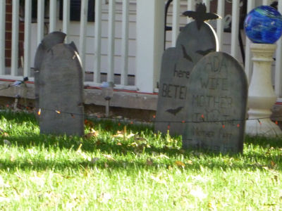 Somebody got creative with this pretend cemetery!